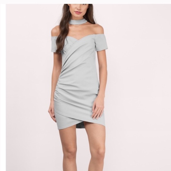 Tobi Dresses & Skirts - Mini Choker Ruched Off The Shoulder Dress